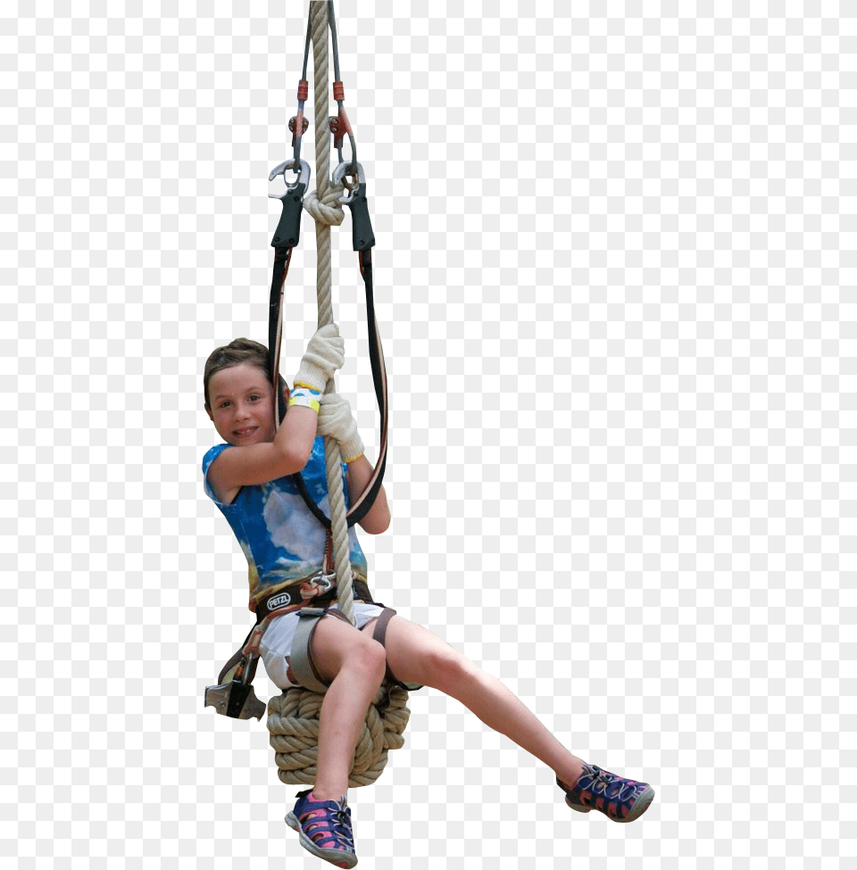 Girl On Rope Kids On Zip Line, Outdoors, Person, Child, Female Free Png