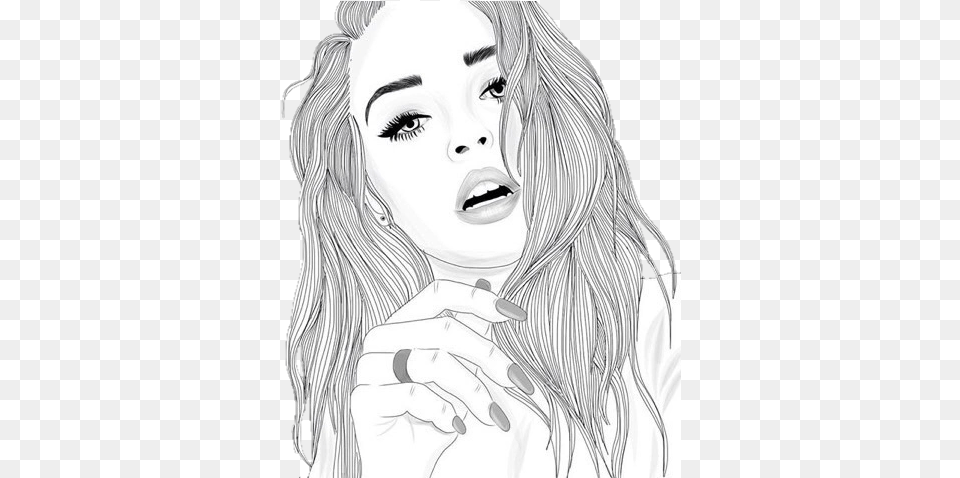 Girl Outline, Art, Drawing, Adult, Person Free Png