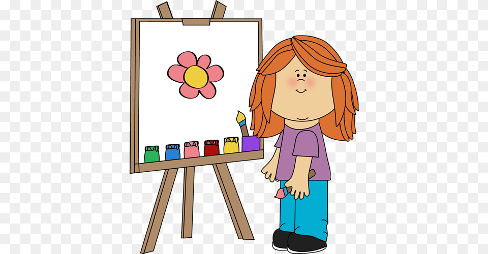 Girl Painting On Easel Ms Evannes Imagination Station, Baby, Person, Face, Head Free Png Download