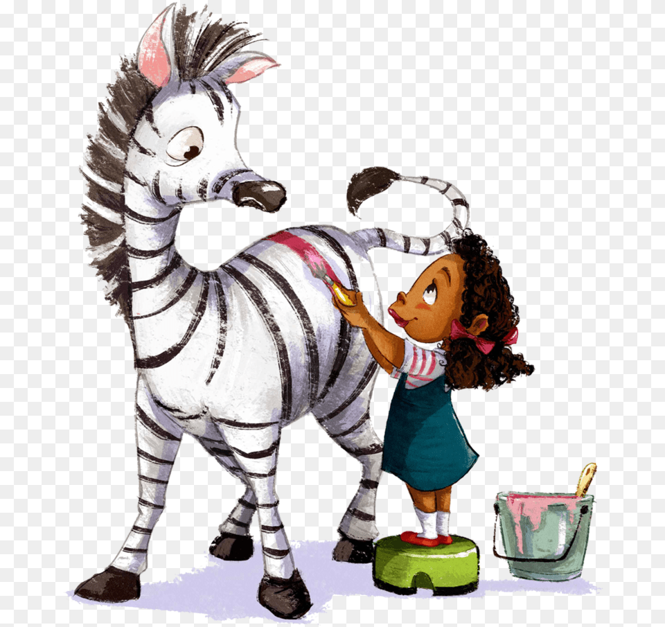 Girl Painting Zebra Publishing, Animal, Child, Dinosaur, Female Free Transparent Png