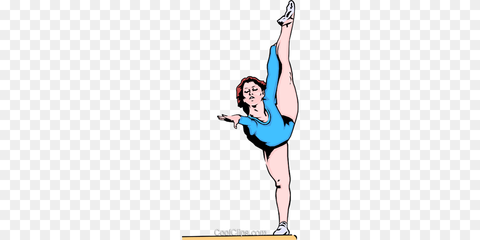 Girl Performing On Balance Beam Royalty Vector Clip Art, Dancing, Leisure Activities, Person, Face Free Png Download