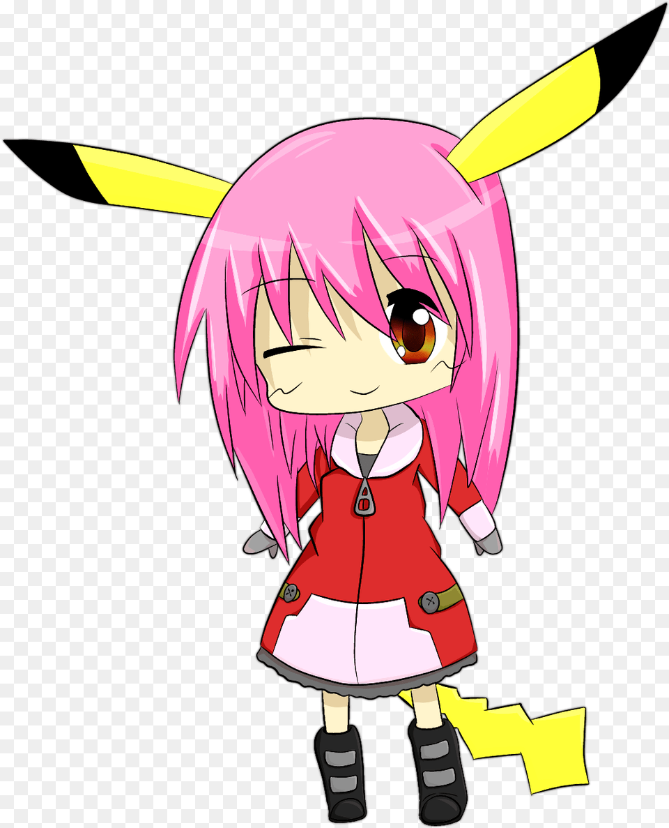 Girl Pika Chibi By Smikimimi Clipart Chibi, Book, Comics, Publication, Person Png Image