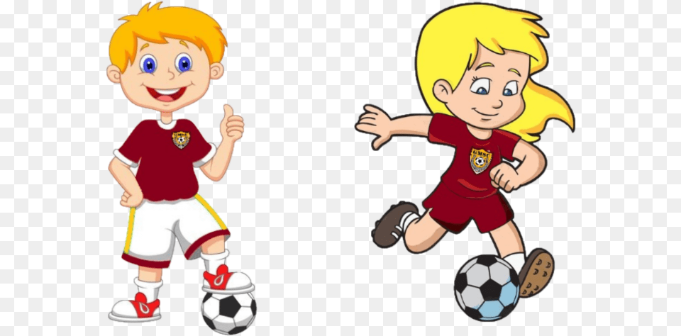 Girl Play Soccer Clipart, Baby, Person, Book, Comics Free Png