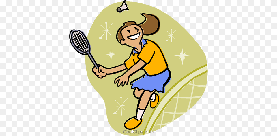 Girl Playing Badminton Royalty Vector Clip Art Illustration, Racket, Baby, Person, Face Free Png Download
