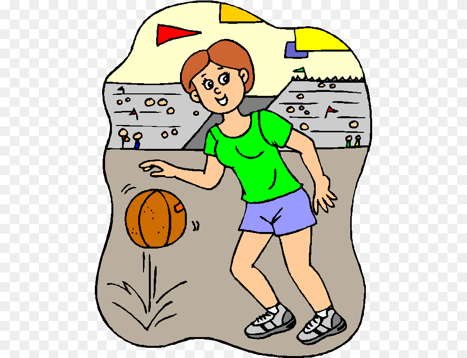 Girl Playing Basketball Cartoon, Baby, Clothing, Person, Shorts Free Png