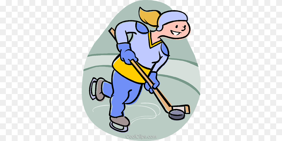 Girl Playing Hockey Royalty Vector Clip Art Illustration, Cleaning, Person, Baby, Face Png