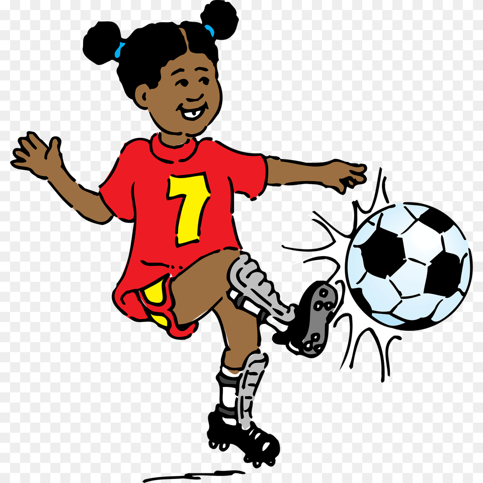 Girl Playing Soccer Clipart, Sport, Ball, Soccer Ball, Football Png