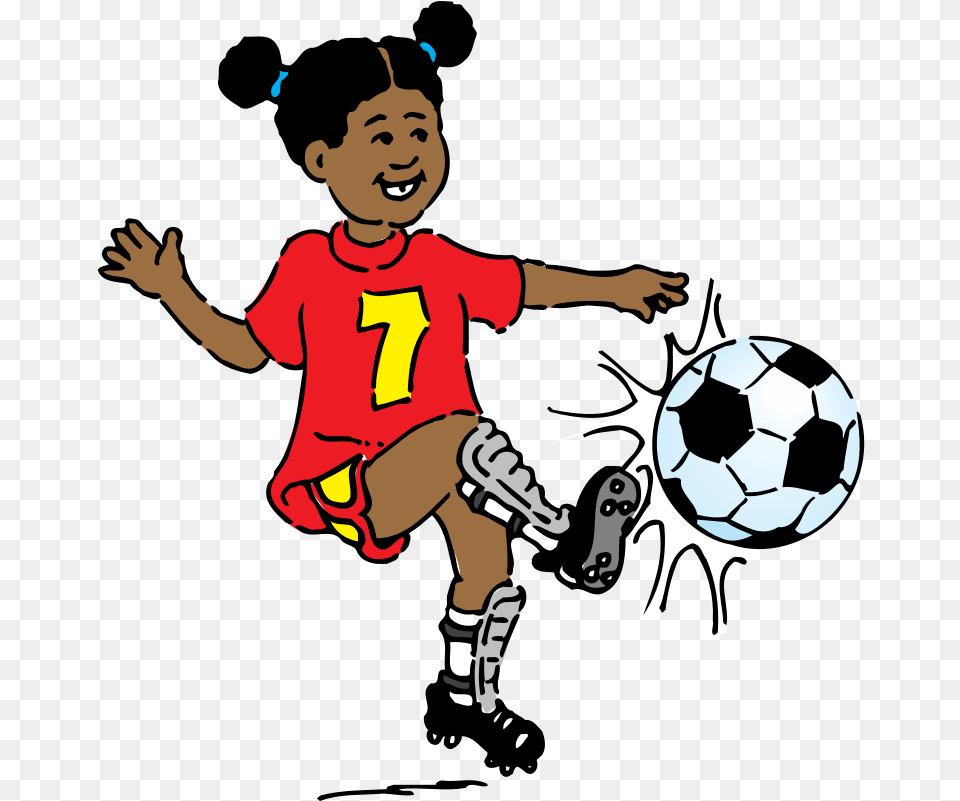 Girl Playing Soccer Svg Clip Arts Kicking A Ball Clipart, Soccer Ball, Sport, Football, Person Free Transparent Png