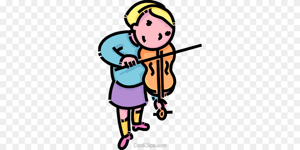 Girl Playing The Violin Royalty Vector Clip Art Illustration, Cello, Musical Instrument, Baby, Person Png Image