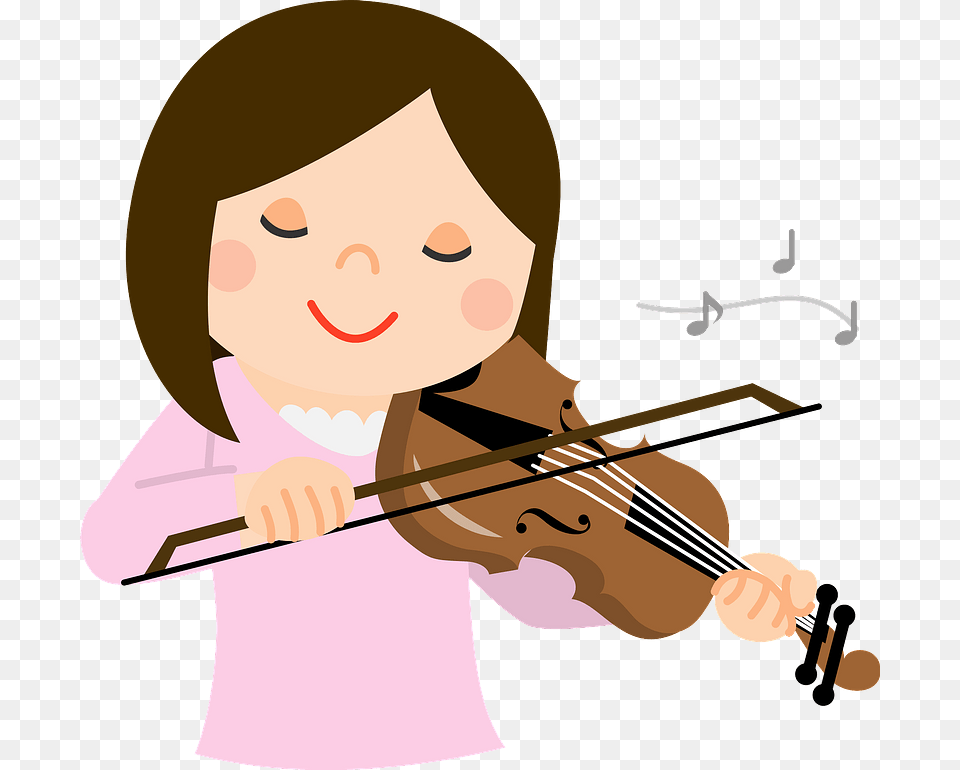 Girl Playing Violin Clipart, Musical Instrument, Face, Head, Person Free Png