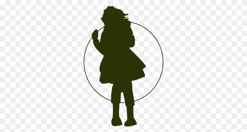 Girl Playing With Ring, Silhouette, Person Png Image