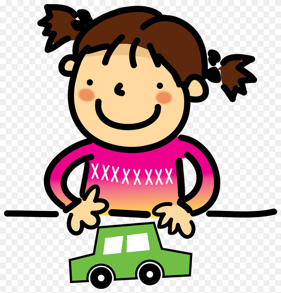 Girl Plays With A Toy Car Clipart, Machine, Wheel Free Transparent Png