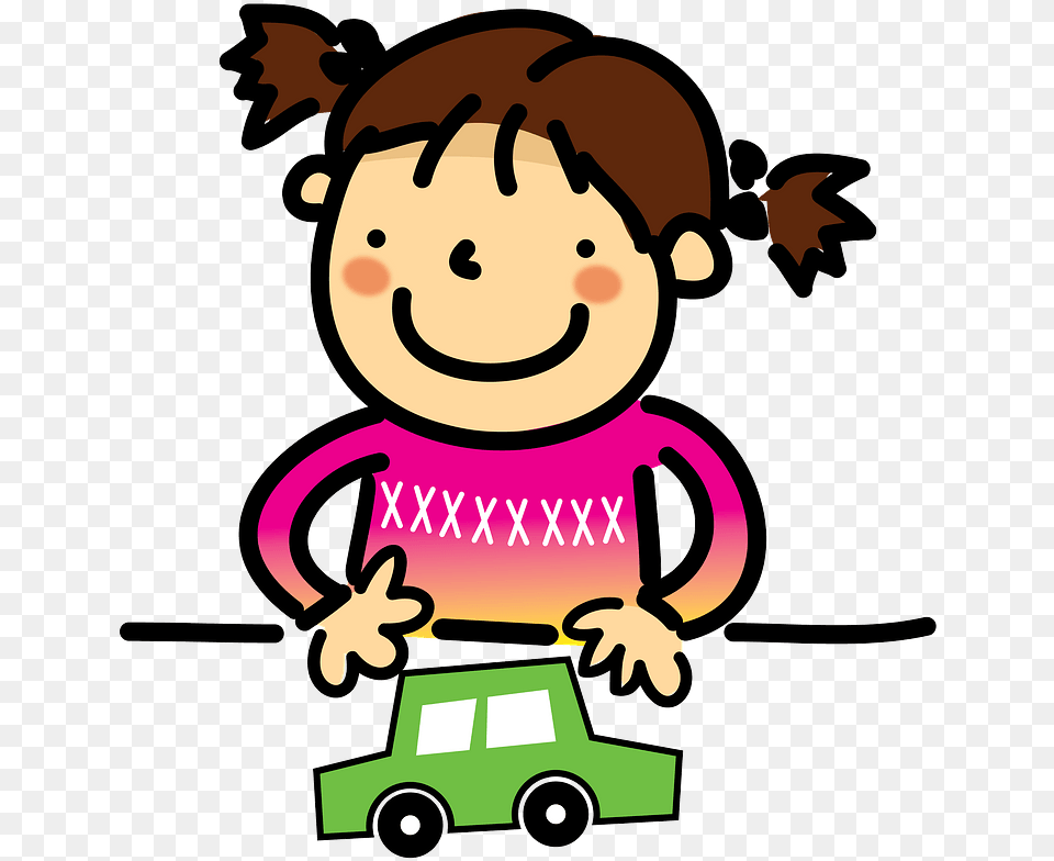 Girl Plays With A Toy Car Clipart Download Transparent Girl With Toy Car Clipart, Wheel, Vehicle, Transportation, Machine Free Png