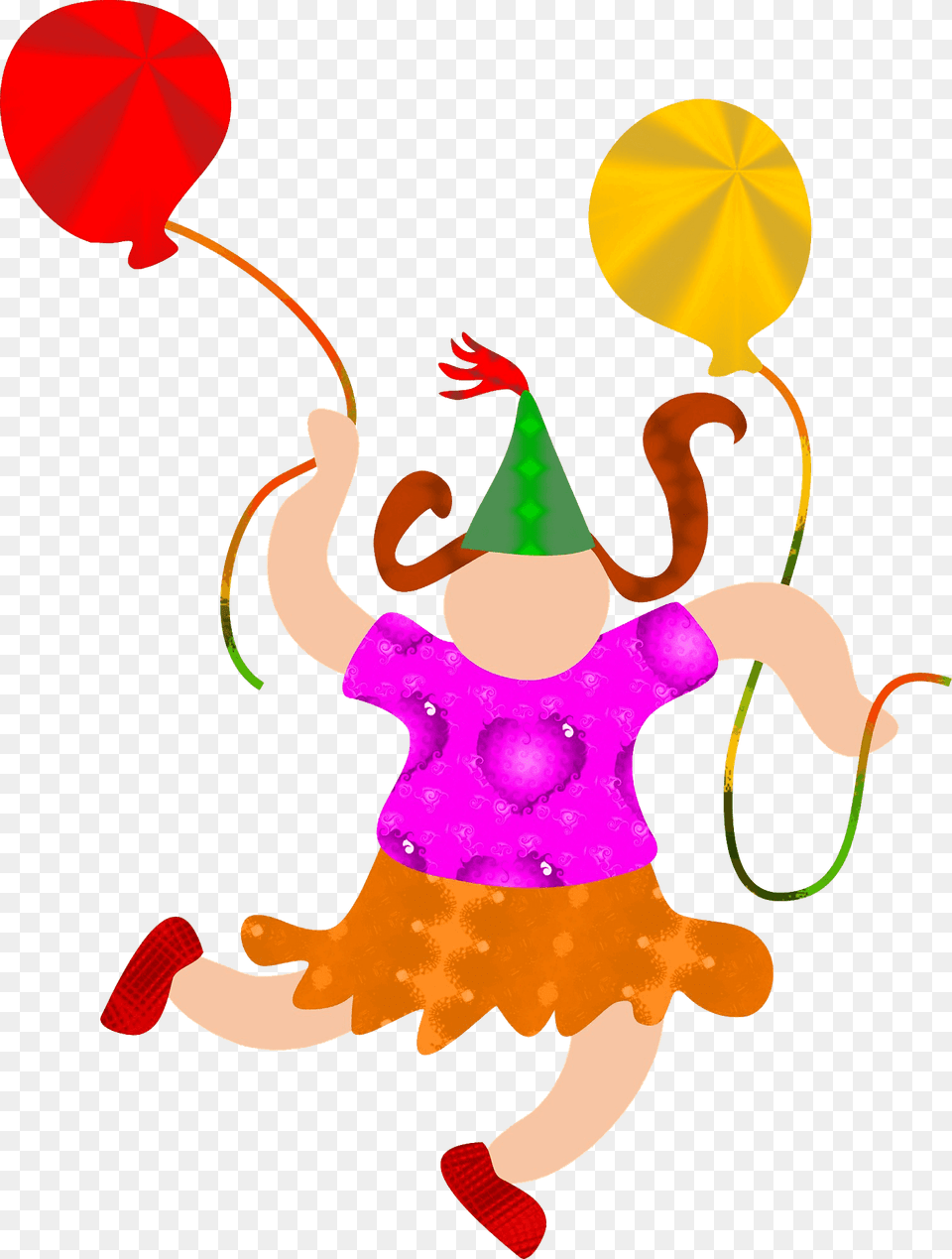 Girl Plays With Balloons Clipart, Clothing, Hat, Party Hat, Baby Free Transparent Png