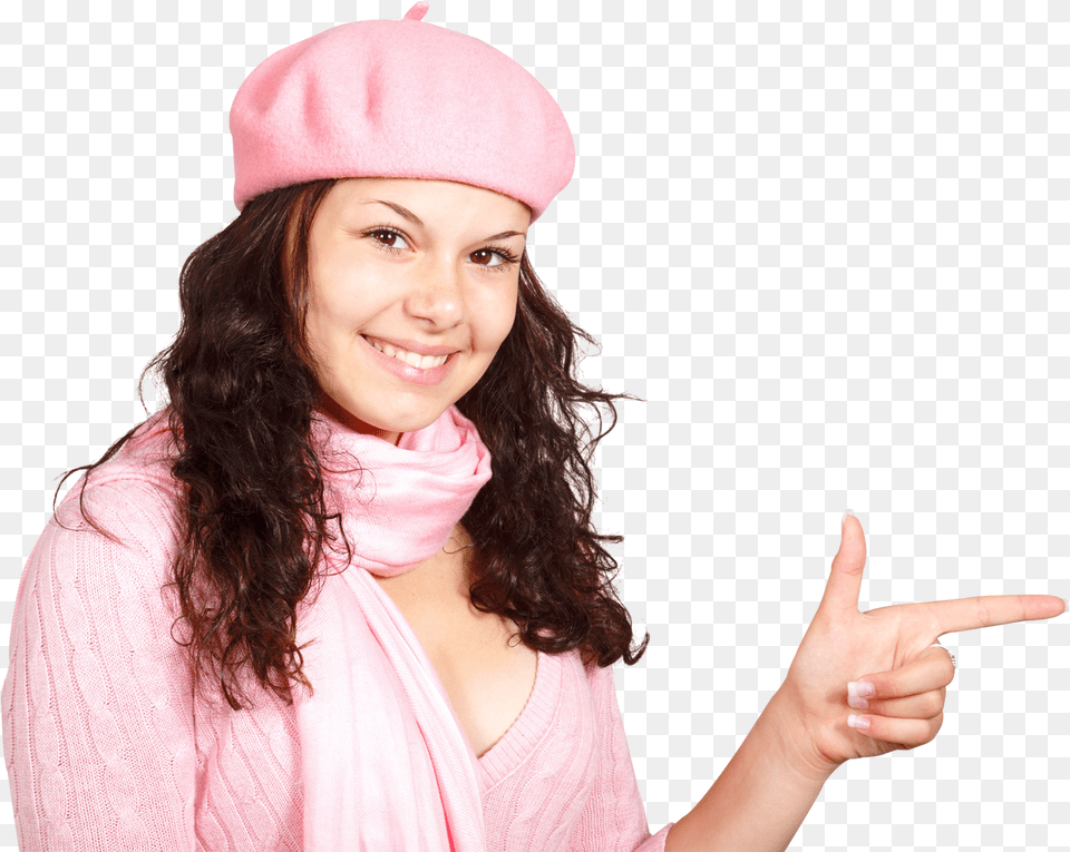 Girl Pointing Finger, Person, Body Part, Cap, Clothing Png