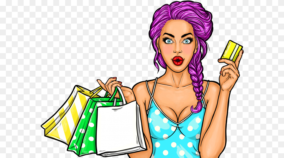 Girl Pop Art, Adult, Shopping, Person, Female Png Image