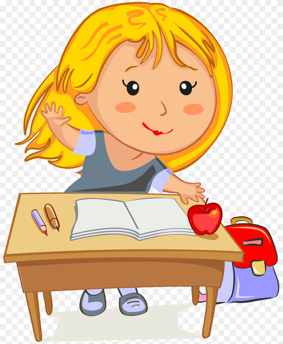 Girl Raising Her Hand Clipart, Person, Reading, Book, Publication Free Transparent Png