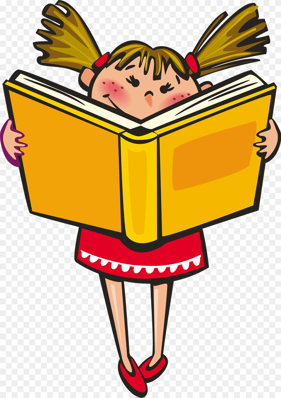 Girl Reading A Book Clipart, Person Free Png Download