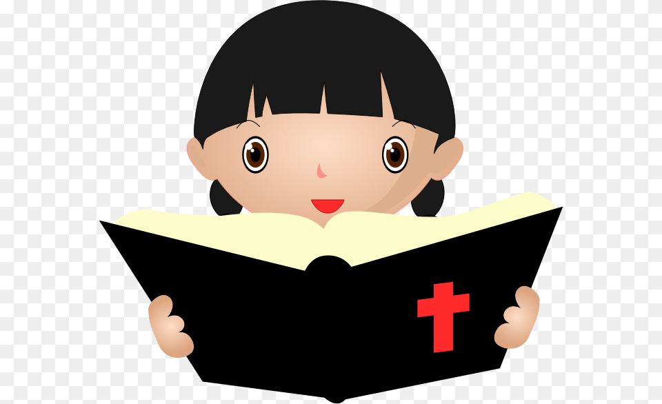 Girl Reading Bible Clipart, Baby, Person, Face, Head Png Image