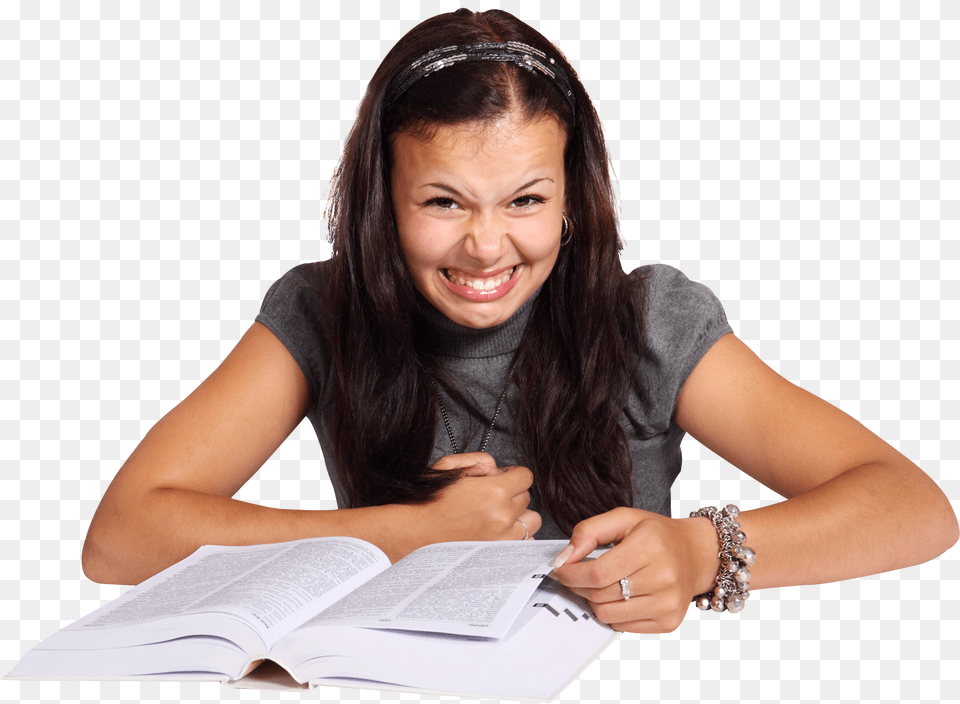 Girl Reading Book, Person, Female, Adult, Woman Free Transparent Png