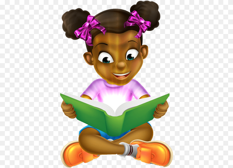 Girl Reading Book Clipart Girl Reading Clipart, Person, Publication, Baby, Face Png Image