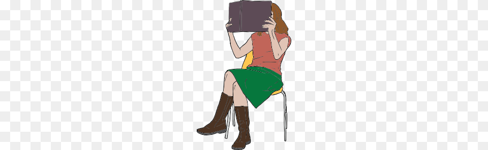 Girl Reading Clip Art, Person, Adult, Female, Woman Free Png