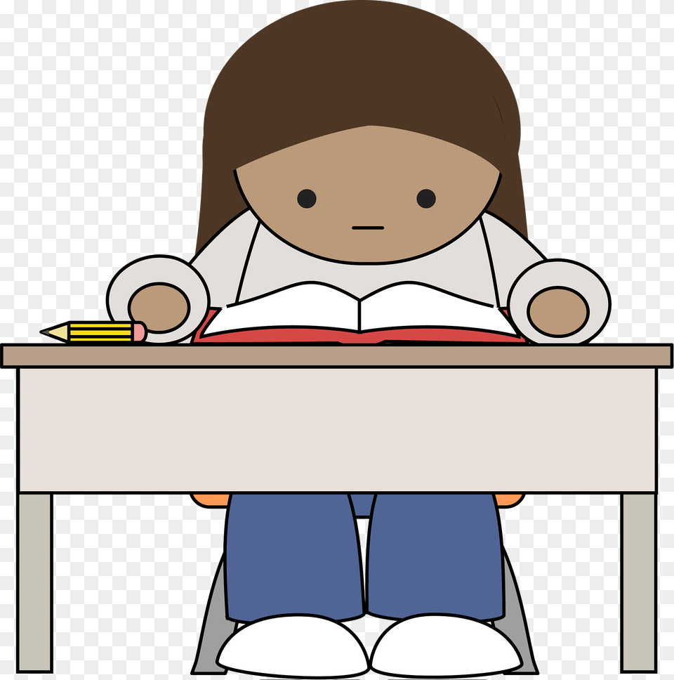 Girl Reading Clipart, Person, Book, Publication, Furniture Png Image