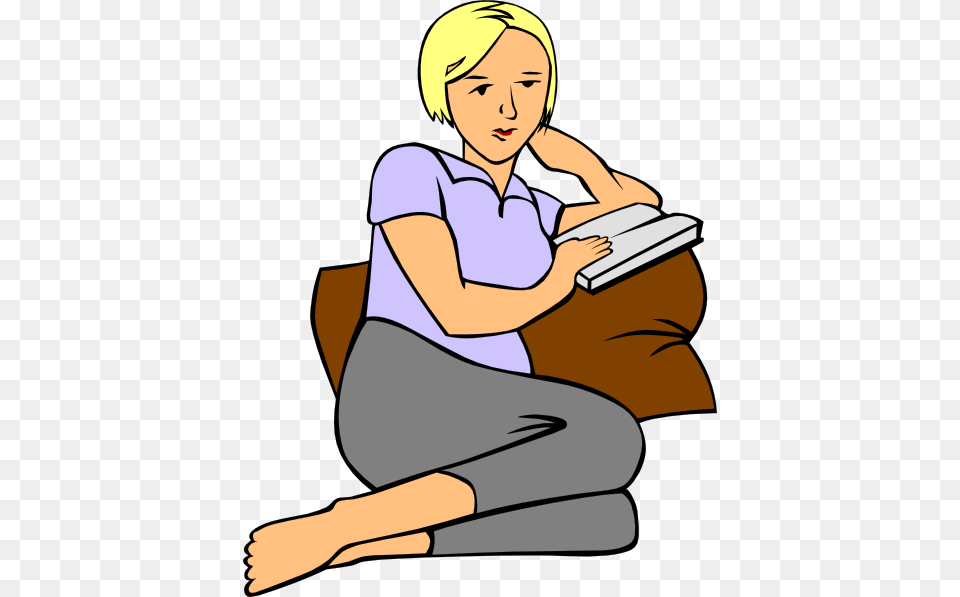 Girl Reading Clipart, Person, Adult, Female, Woman Png