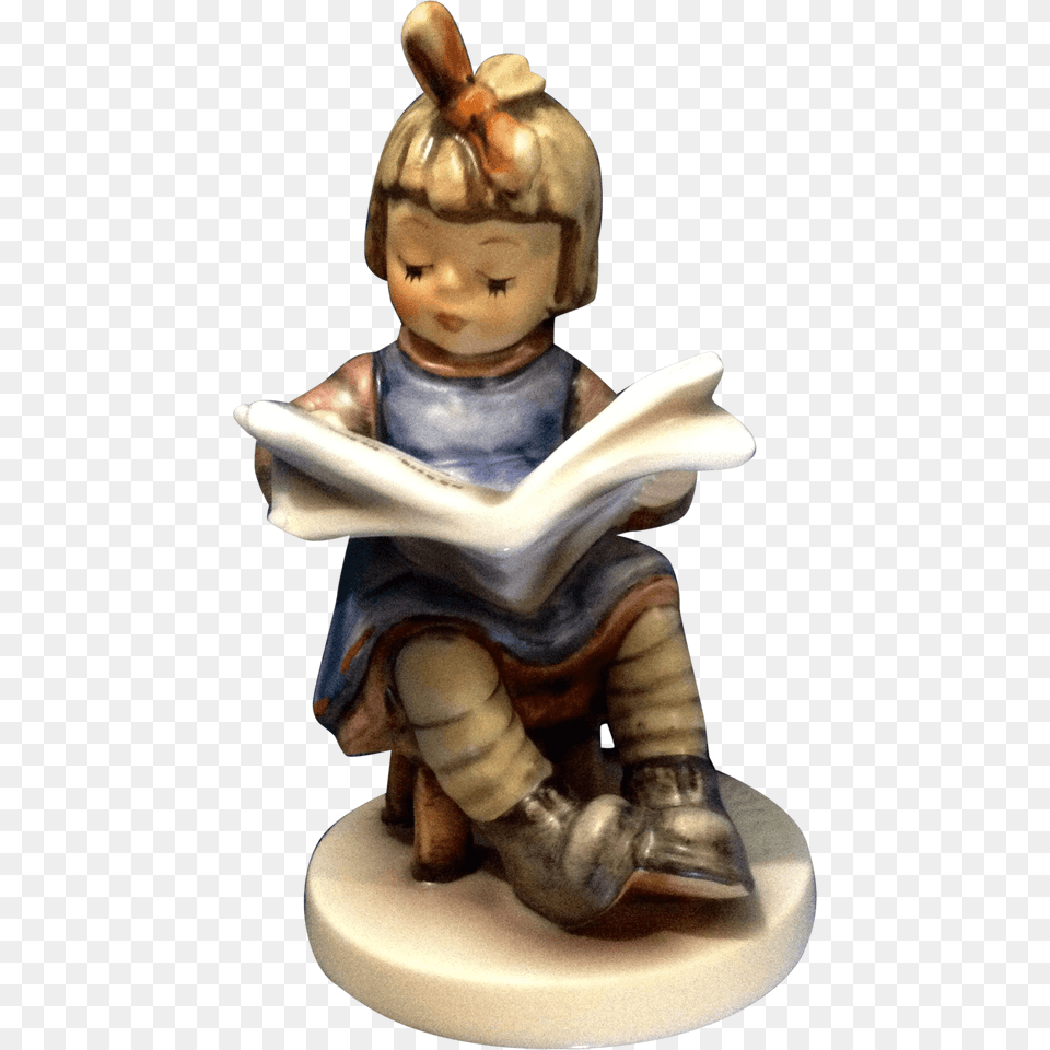 Girl Reading Hummel Figurine, Baby, Person, Face, Head Png