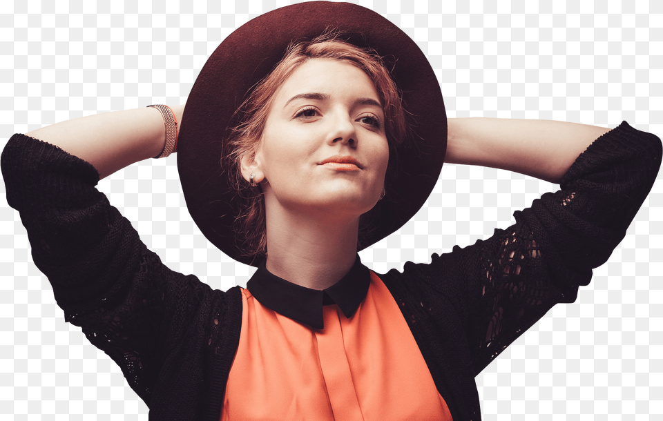 Girl Relaxing, Clothing, Face, Portrait, Hat Png