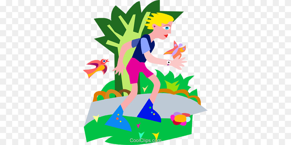 Girl Rollerblading In The Park Royalty Vector Clip Art, Graphics, Person, Male, Boy Free Transparent Png