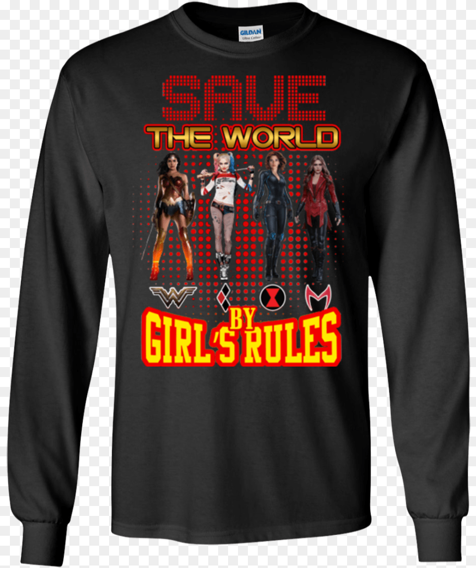 Girl Rules Wonder Woman Harley Quinn Black Widow Scarlet All Gave Some Some Gave All 9 11 2001 16 Years Anniversary, Clothing, T-shirt, Sleeve, Long Sleeve Free Png