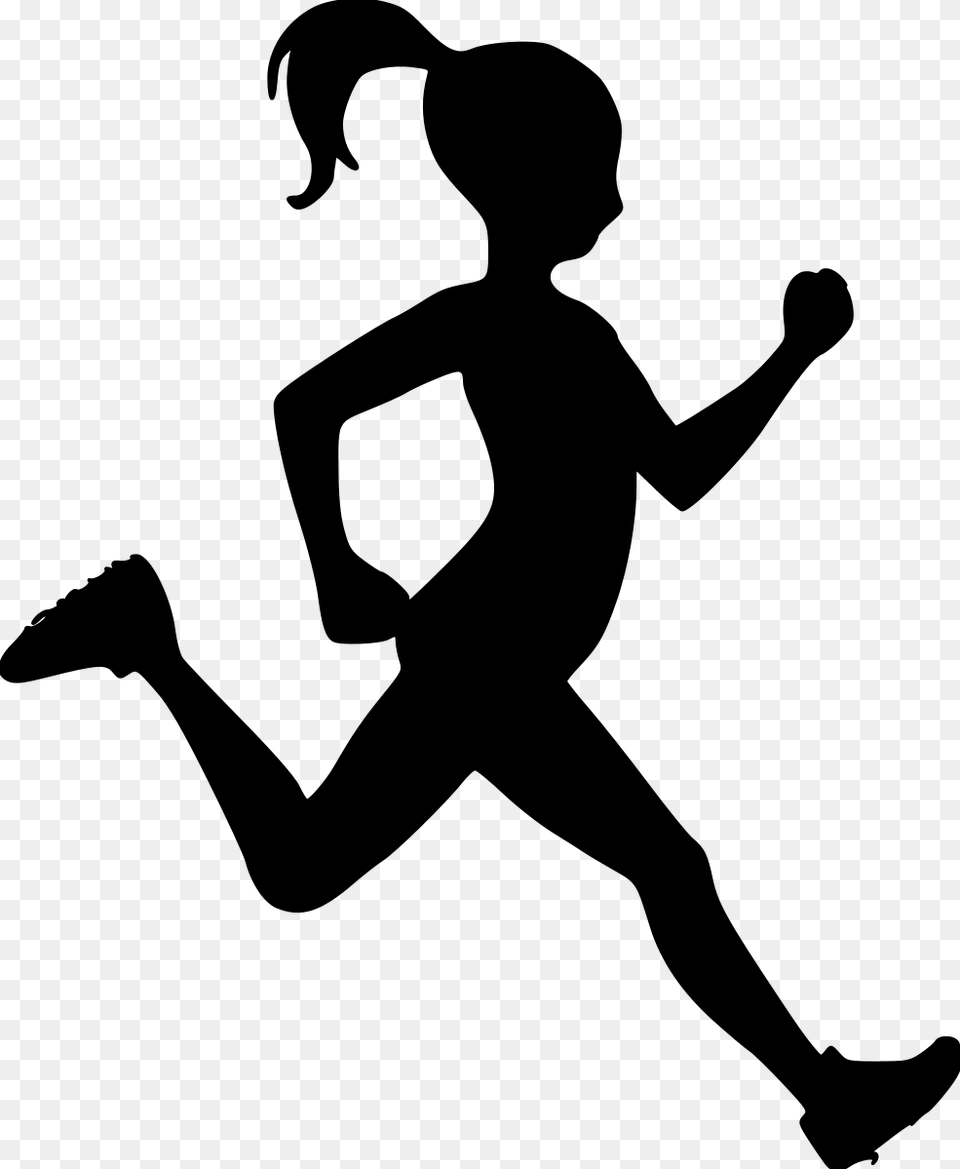 Girl Running File Size Girls Running Clip Art, Gray Free Png