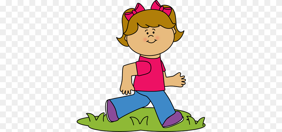 Girl Running In Grass Clip Art Clipart Imagenes, Cartoon, Baby, Person, Face Free Png Download