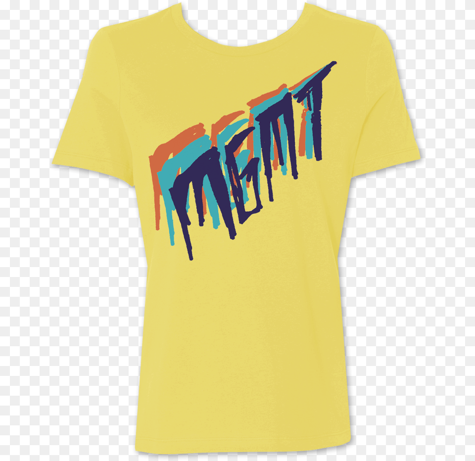 Girl S Tri Color Scratch On Yellow T Shirt Mgmt, Clothing, T-shirt Png Image