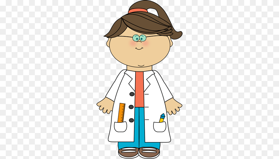 Girl Scientist Clip Art, Clothing, Coat, Baby, Person Free Transparent Png