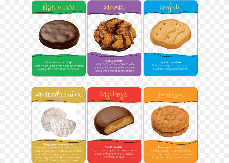 Girl Scout Cookies Flavors 2017, Bread, Food, Cream, Dessert Free Png Download