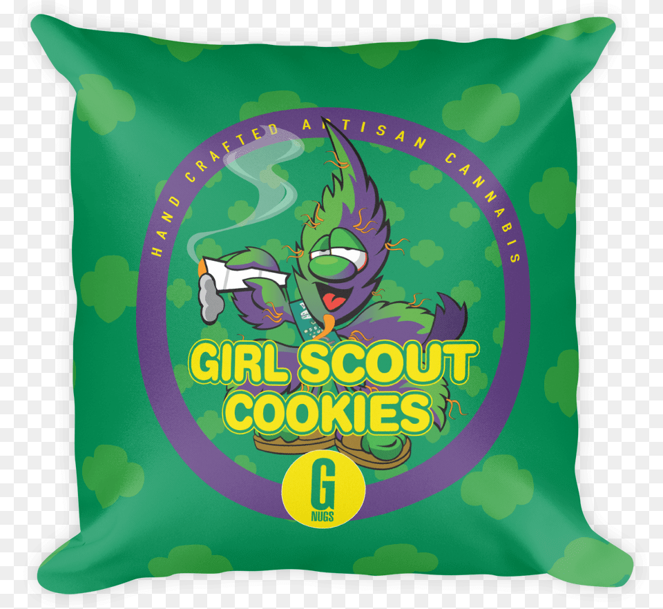 Girl Scout Cookies Gnug Pillow Girl Scout Cookies Label, Cushion, Home Decor, Baby, Person Free Png