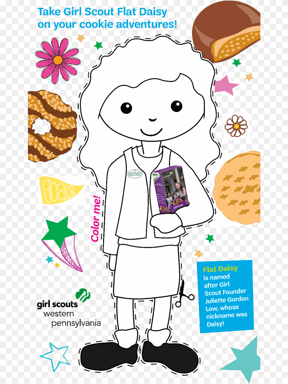 Girl Scout Flat Daisy Happy, Book, Comics, Publication, Advertisement Free Png Download