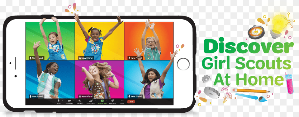 Girl Scouts Display Device, Phone, Electronics, Person, Mobile Phone Free Png Download