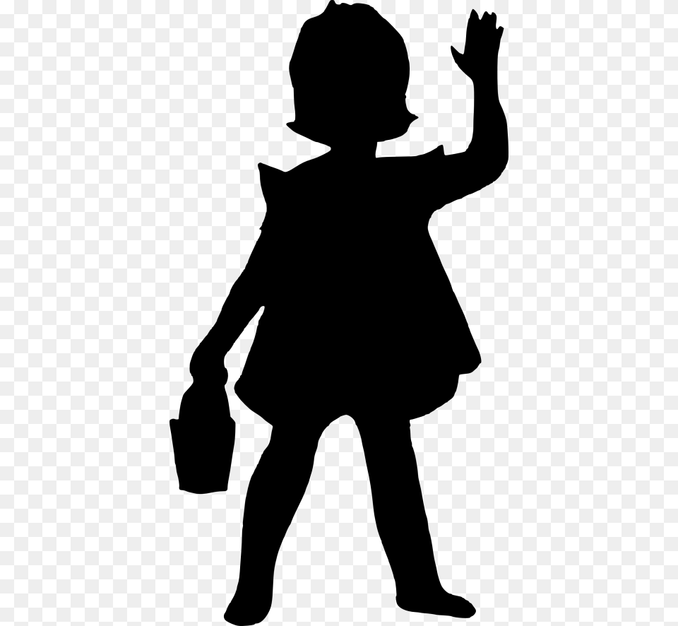 Girl Silhouette Silhouette, Gray Png
