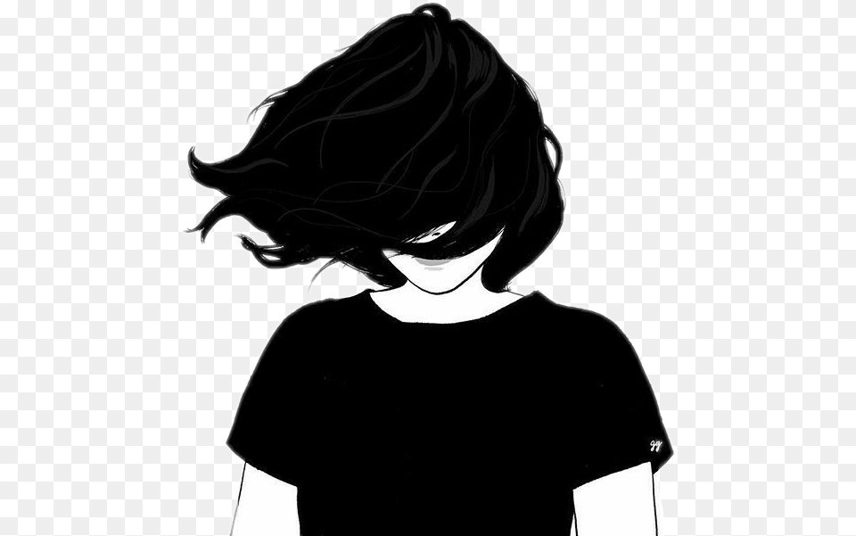 Girl Silhouette Tumblr, Book, Comics, Publication, Stencil Png Image