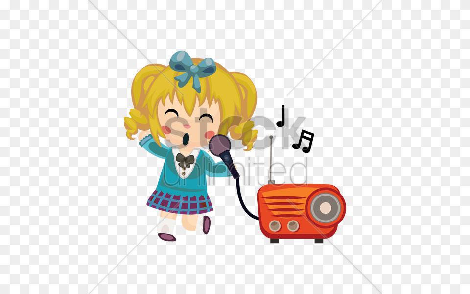 Girl Singing A Song Vector, Electronics, Baby, Person, Face Free Png Download