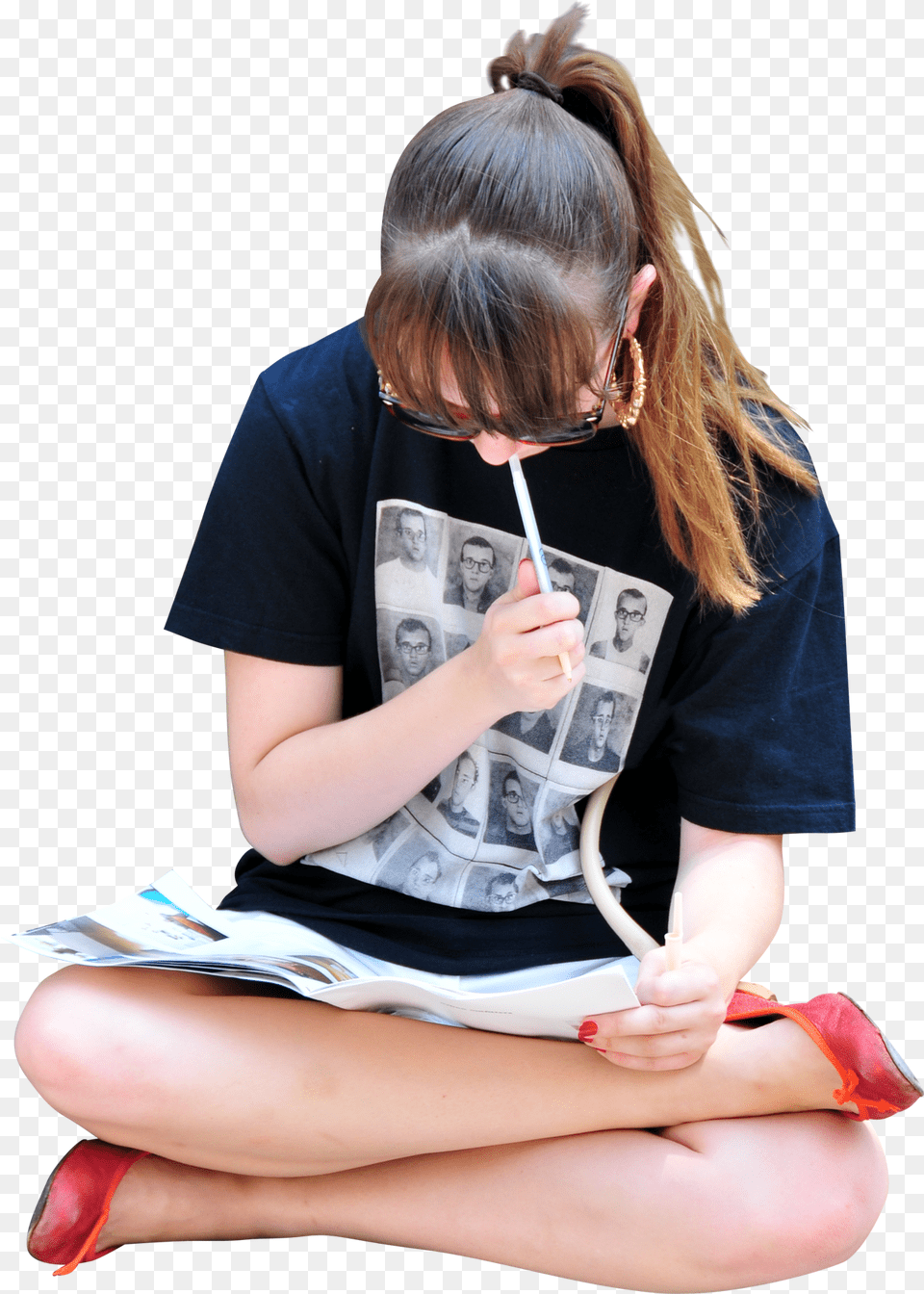 Girl Sitting Architecture People Reading, Person, Hand, Finger, Body Part Free Png