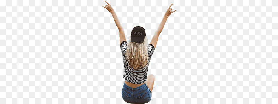 Girl Sitting Back, Baseball Cap, Body Part, Cap, Clothing Free Png