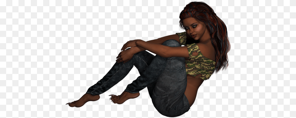 Girl Sitting Feet Claws Woman Pose Beautiful, Head, Person, Photography, Hand Png Image