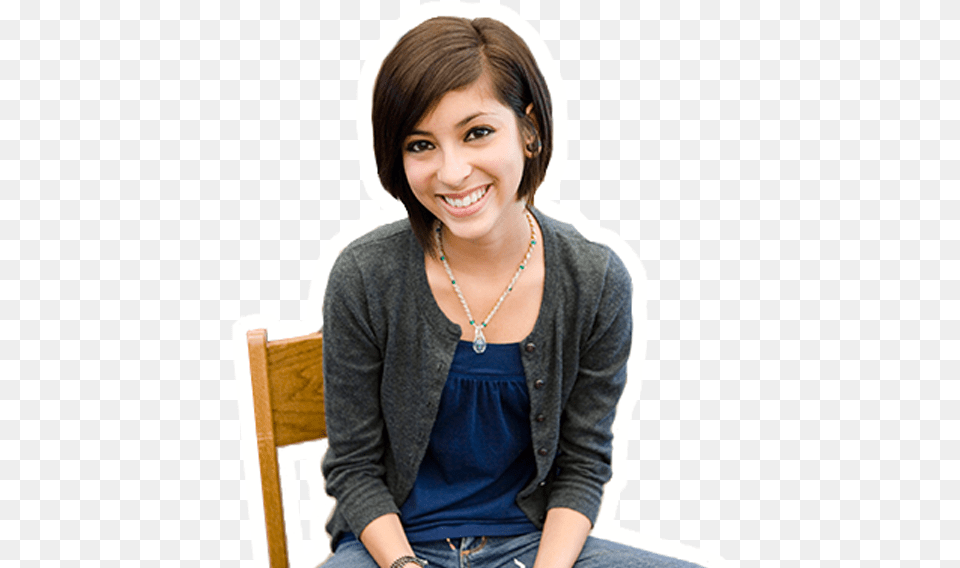 Girl Sitting In Chair And Smiling Sitting On Chair Girls, Accessories, Person, Pendant, Woman Png