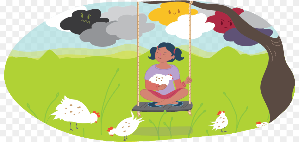 Girl Sitting On Swings Alone With Chickens Alone Girl Clipart, Baby, Person, Swing, Toy Free Png