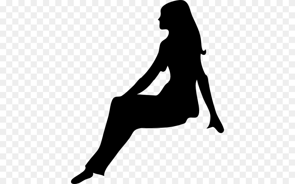 Girl Sitting Silhouette, Adult, Female, Person, Woman Png Image