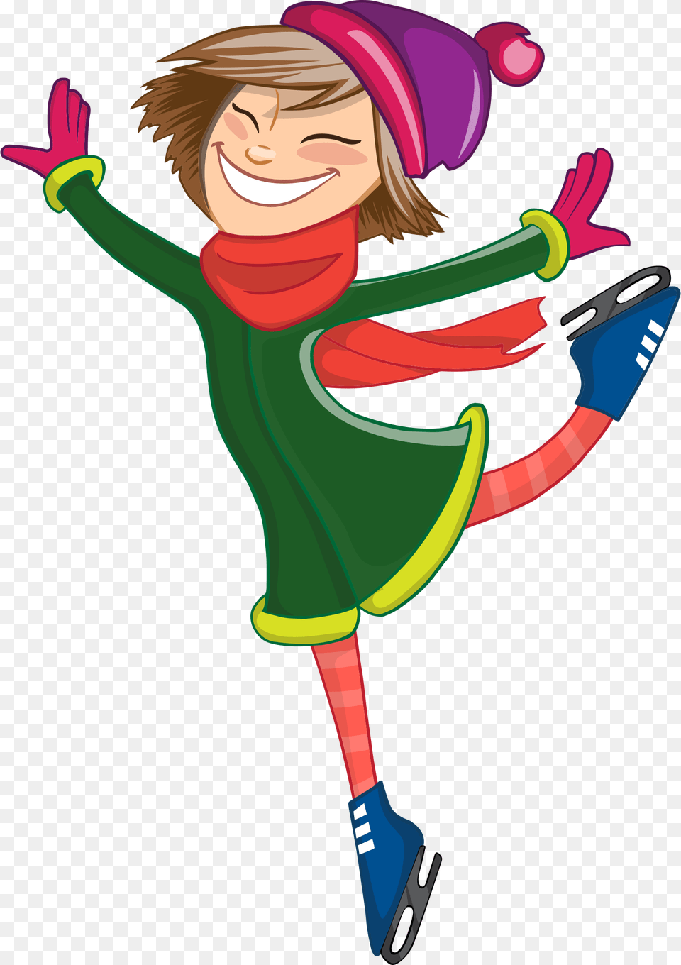 Girl Skating Clip Arts Ice Skating Cartoon, Person, Elf, Book, Comics Png